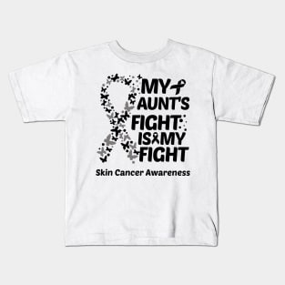 My Aunts Fight Is My Fight Skin Cancer Awareness Kids T-Shirt
